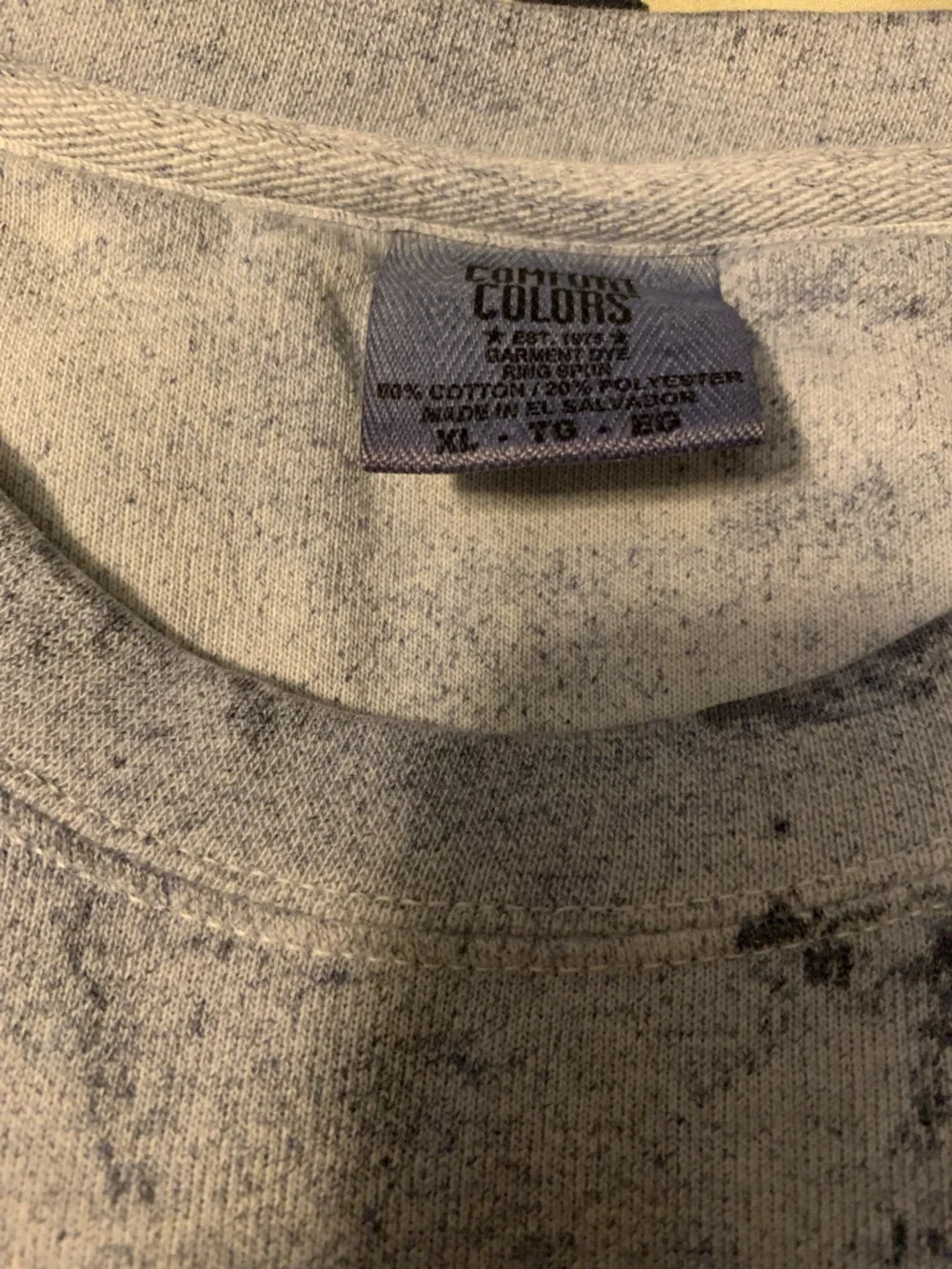 Men's Blue/Gray Tie-Dye Duck Graphic Crewneck Sweatshirt, size XL - Saugatuck MI - Picture 3 of 3